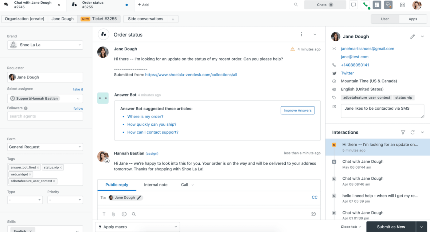 Zendesk customer experience software 
