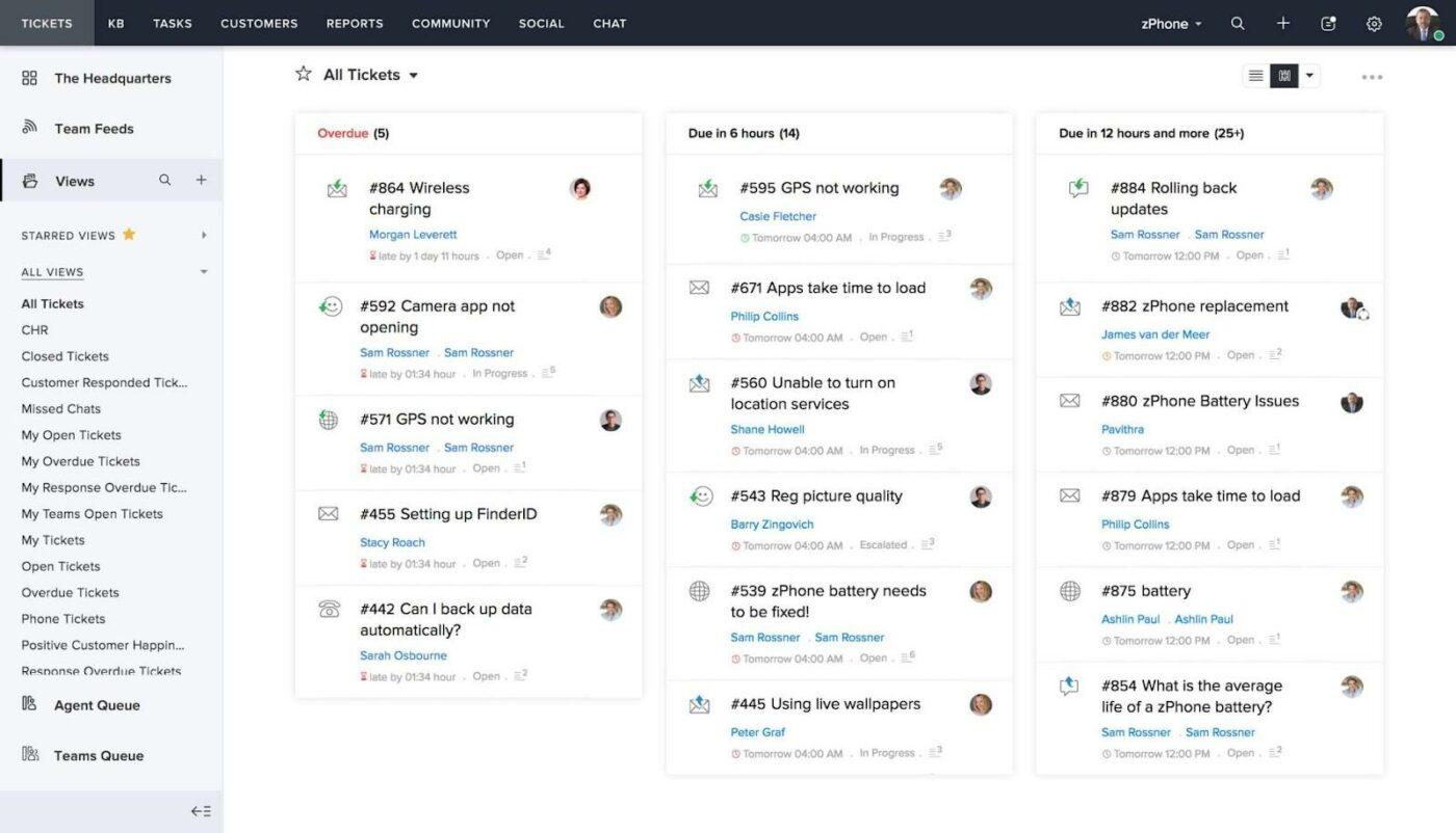 Zoho Desk customer experience software 
