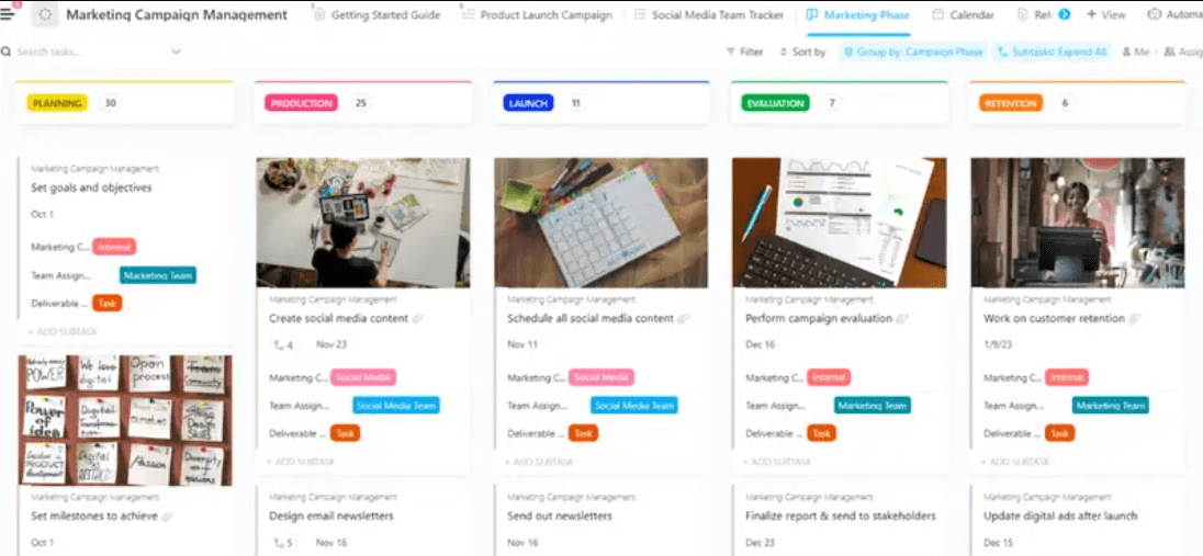 ClickUp's Marketing Campaign Management Template