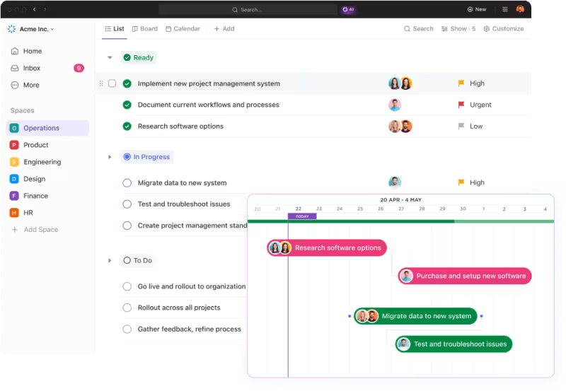 ClickUp’s solution for IT and PMO