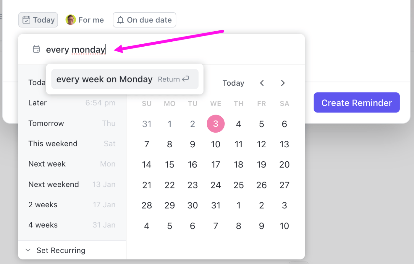 ClickUp Reminders