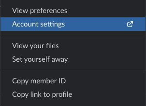 Slack Account Settings