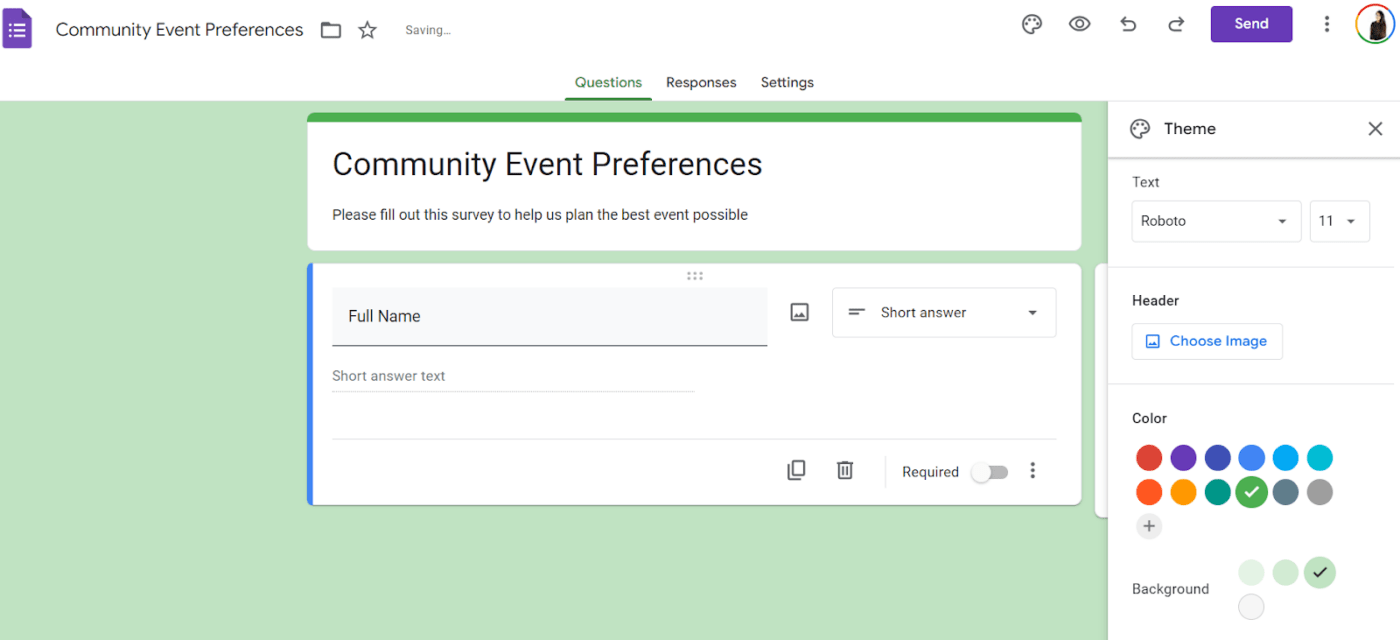Customize the form