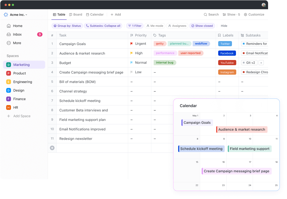 ClickUp query and response