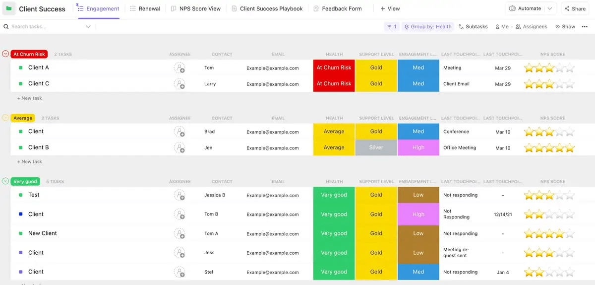 ClickUp Client Success Template 