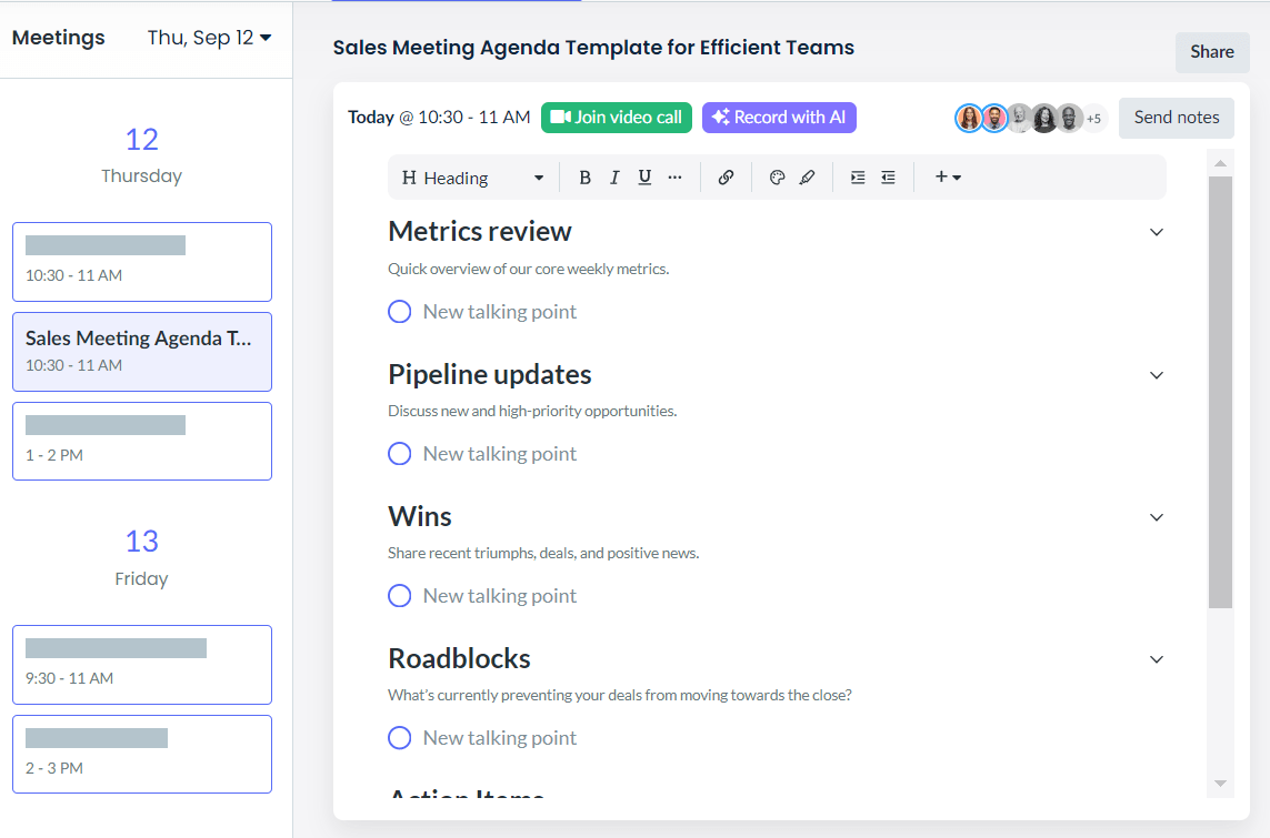 Fellow.app for AI note taking