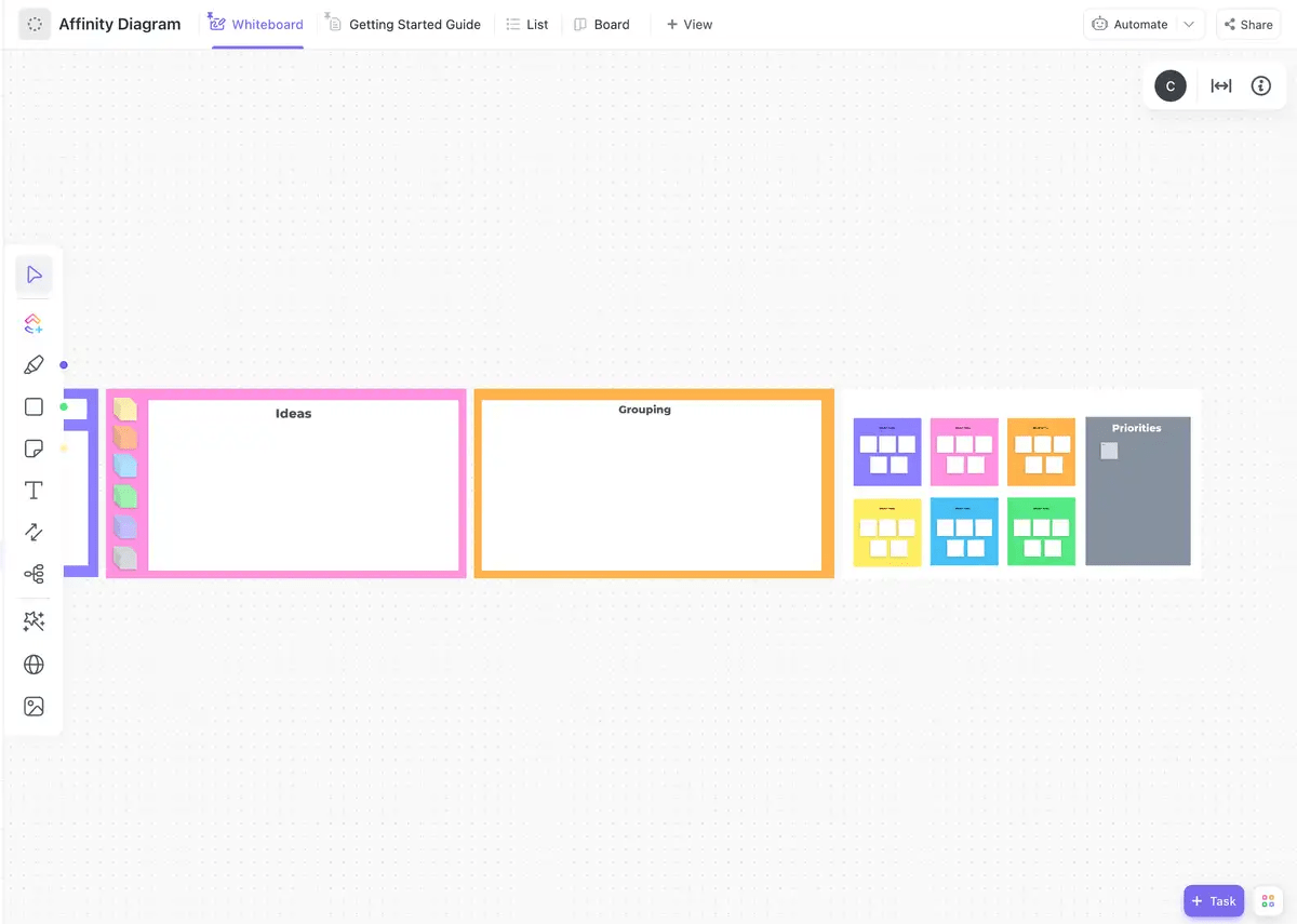 ClickUp’s Affinity Diagram Template