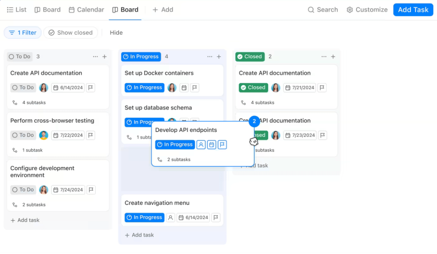 ClickUp Board View