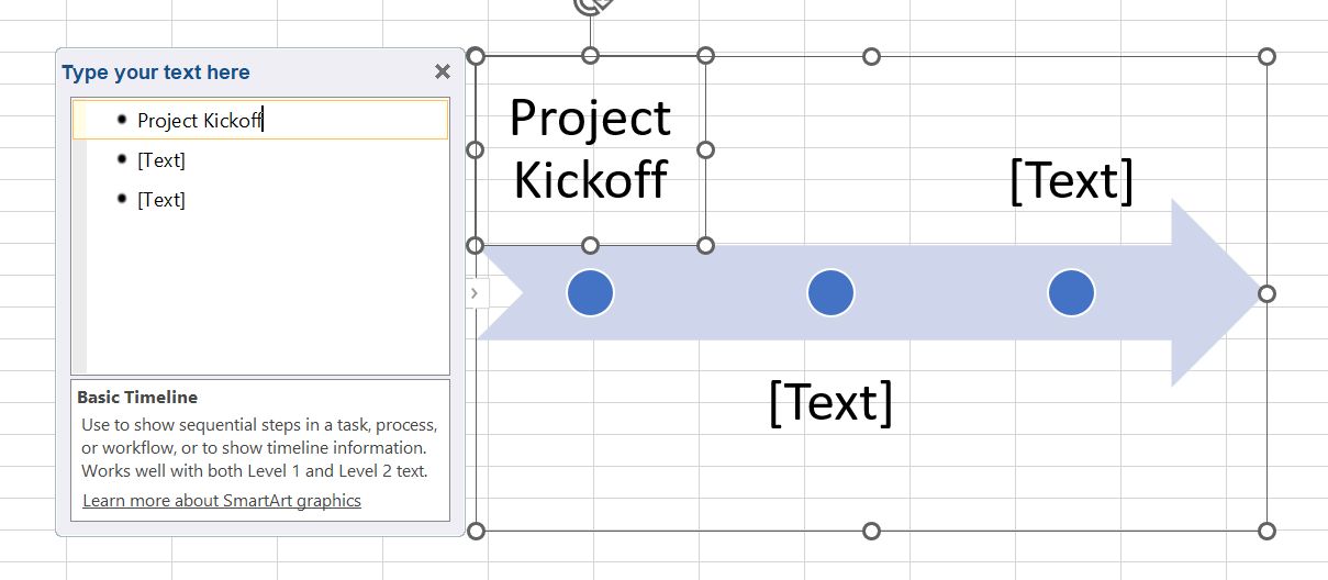 Input your project tasks in the Text Pane