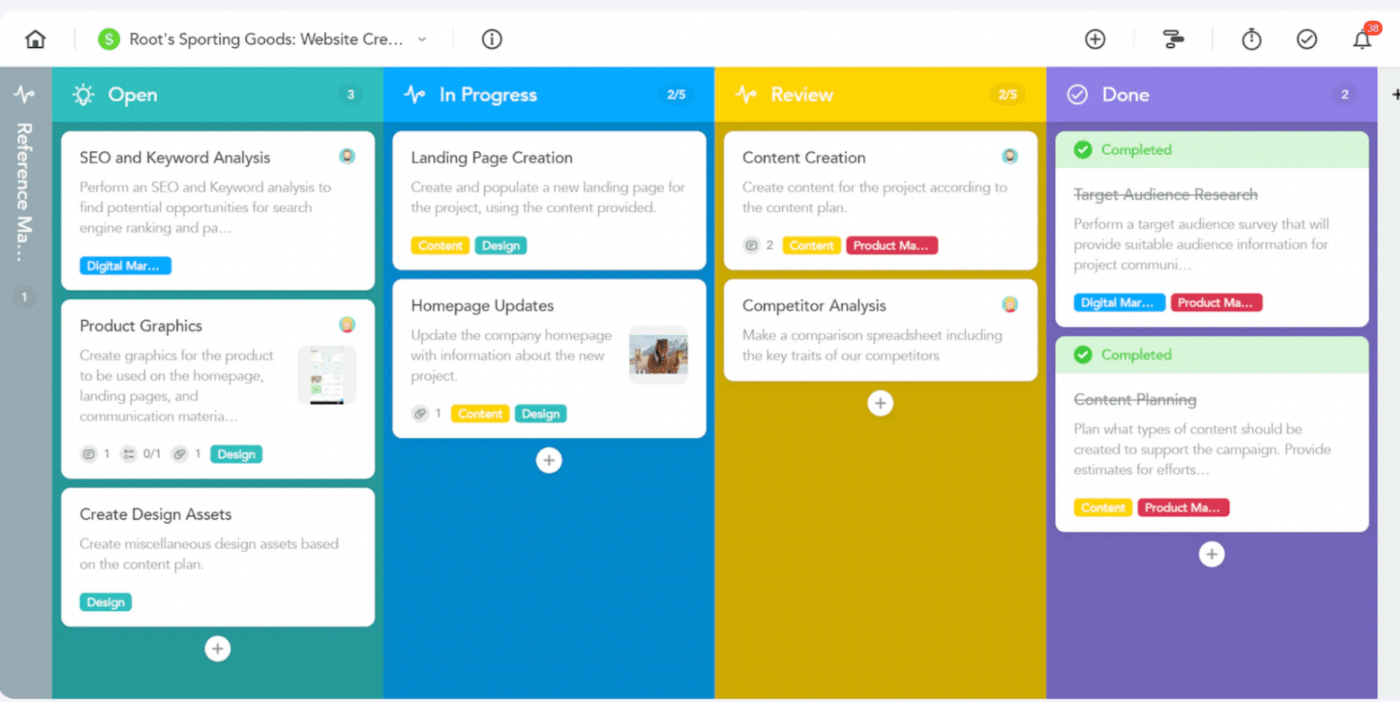Kanban boards in MeisterTask