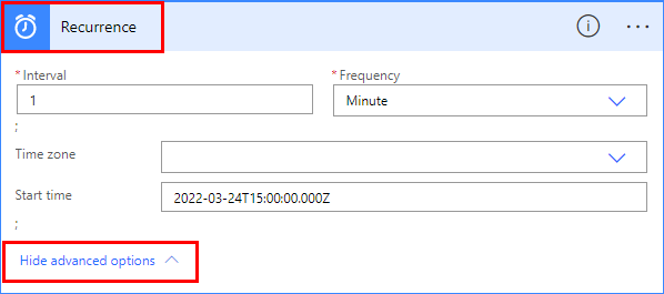 Set recurrence interval and frequency on Power Automate