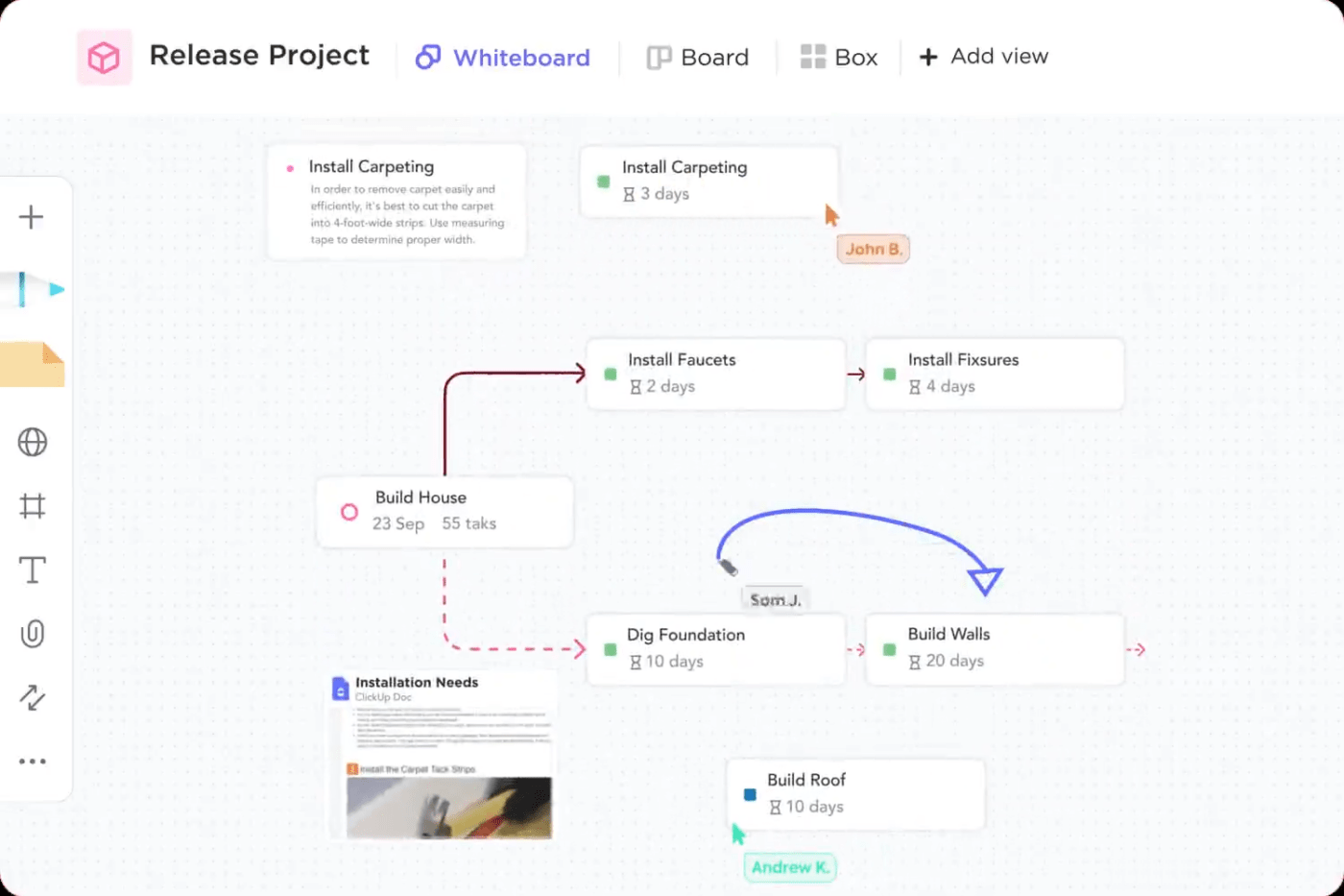 ClickUp Whiteboards