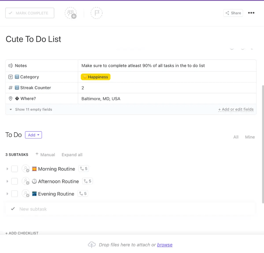 ClickUp's Daily To-do List Template is designed to help you stay organized and motivated. 