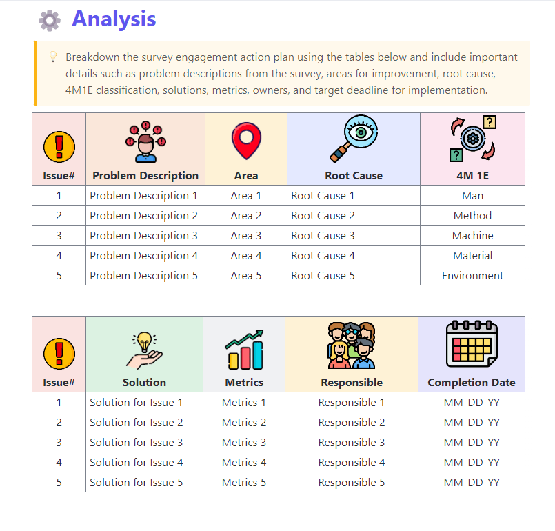 ClickUp's Engagement Survey Action Plan Template