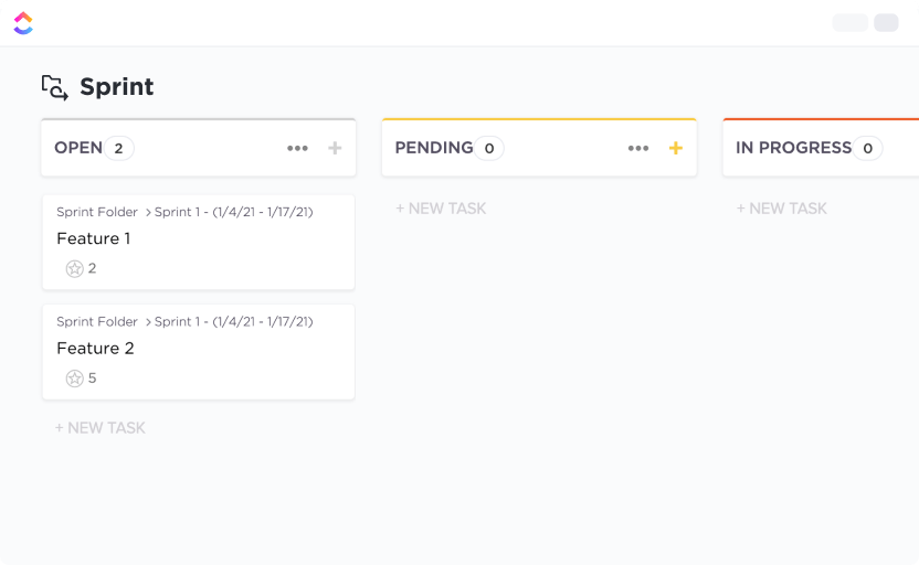 Simple Sprints Template: Kanban board examples for Agile teams