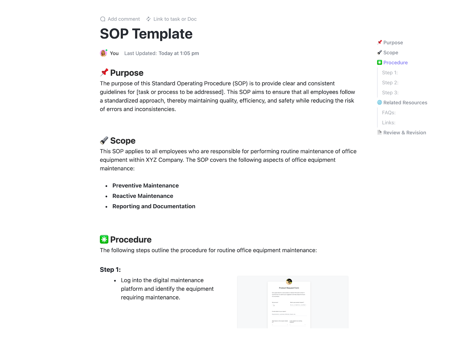 ClickUp Job Responsibility SOP Template raci chart template excel
