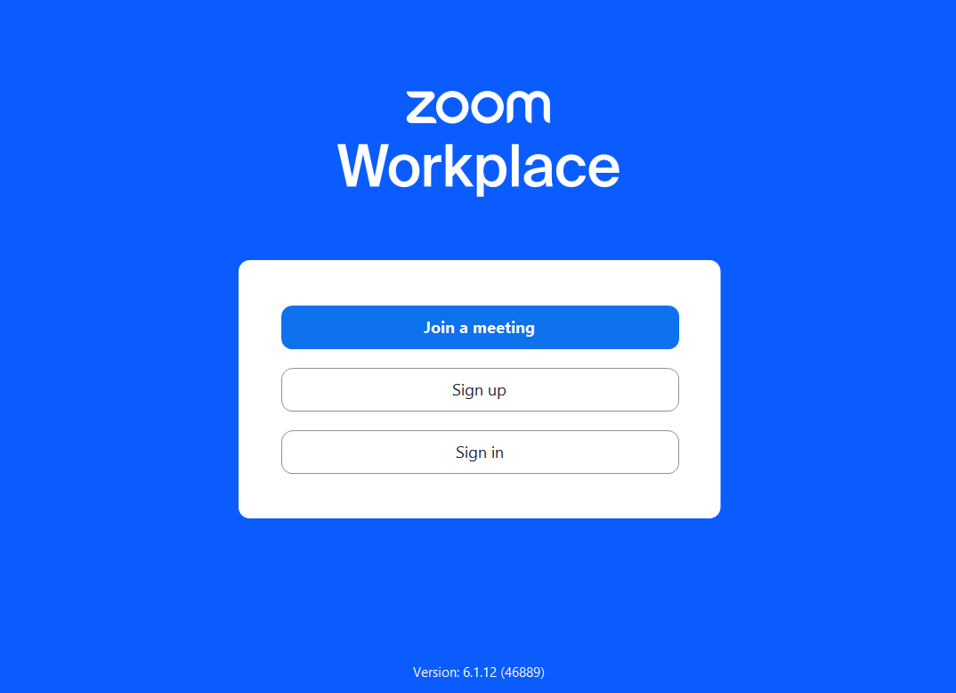 Zoom Workplace startup screen: zoom free vs paid