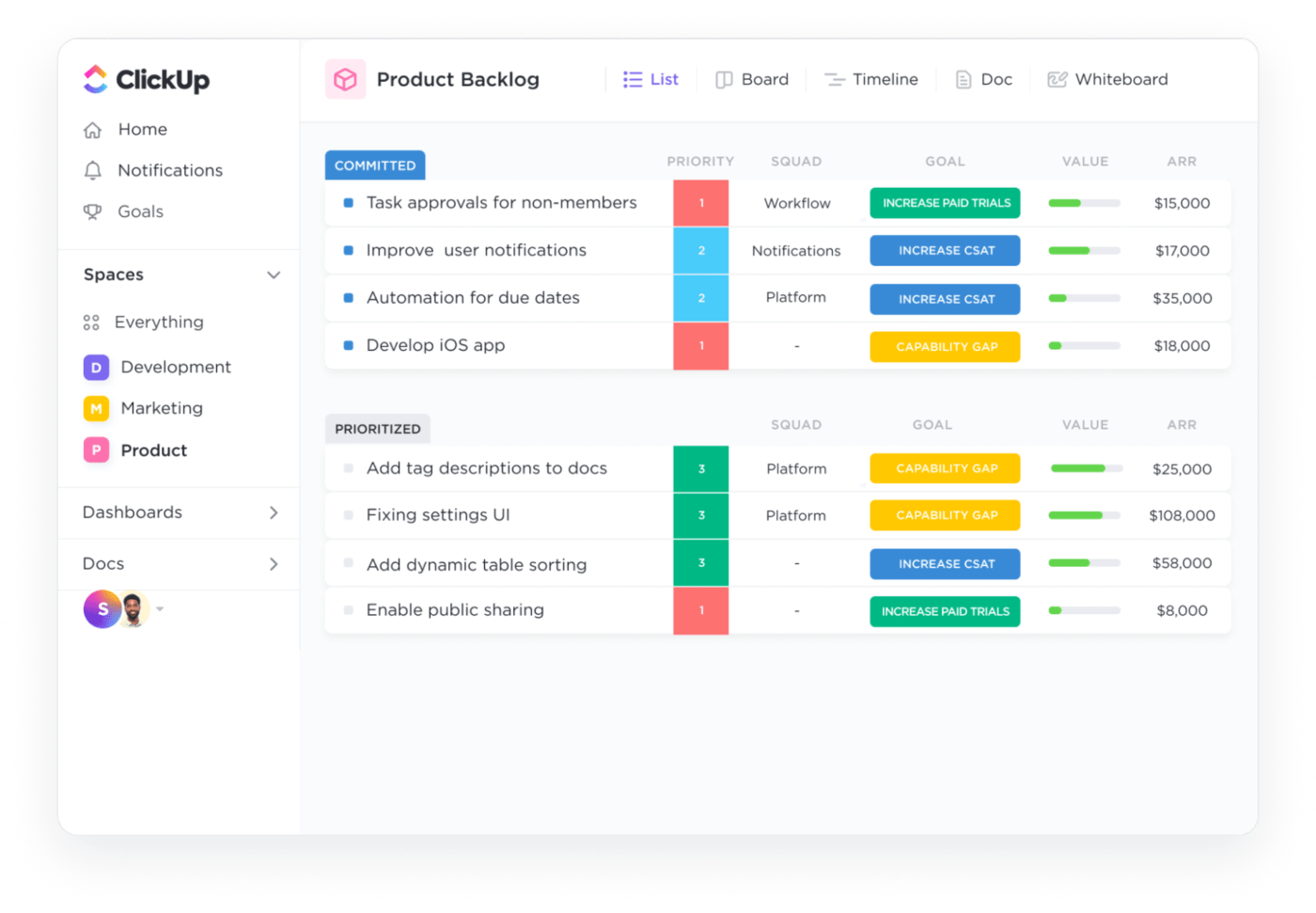 Survey rating scales with ClickUp Tasks