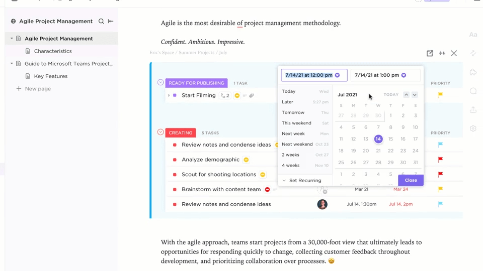 Link ClickUp Docs to workflows for seamless task updates, status changes, and project management—all in one place 