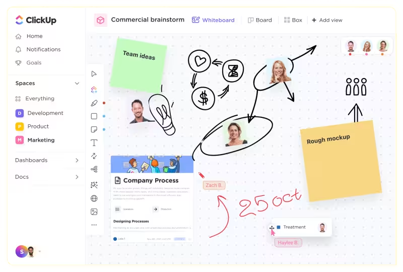 ClickUp Whiteboards