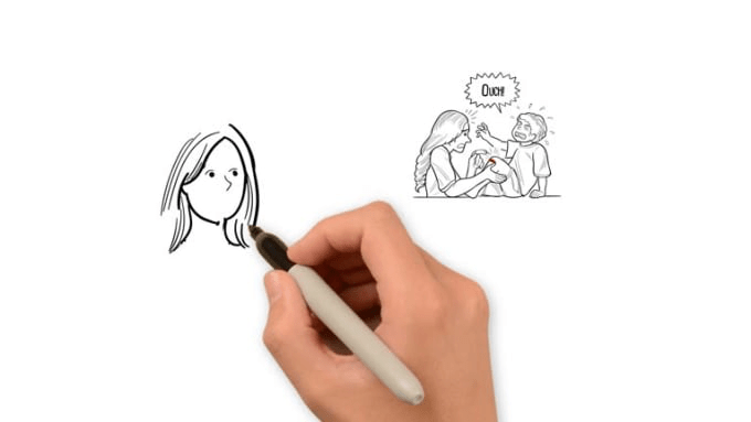 White animation example