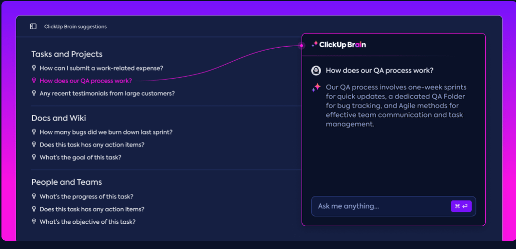 how to conduct a task analysis with Generate insights from the data collected with ClickUp Brain