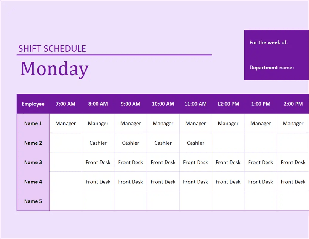 Employee Shift Schedule Template: How to make a schedule in Excel