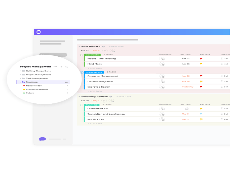 ClickUp Project Roadmap Template