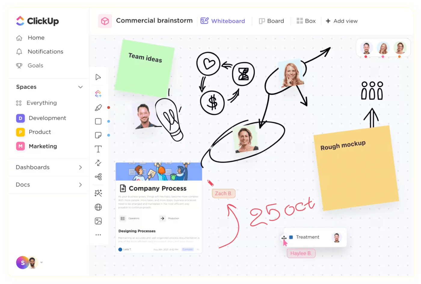 ClickUp Whiteboard: Workplace Personality Types