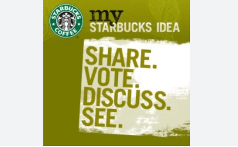 "My Starbucks Idea” example for customer retention