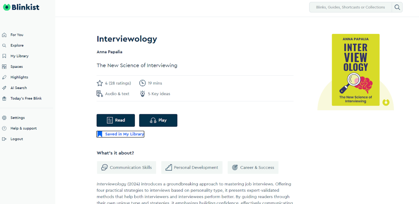 Blinkist ai book summarizer
