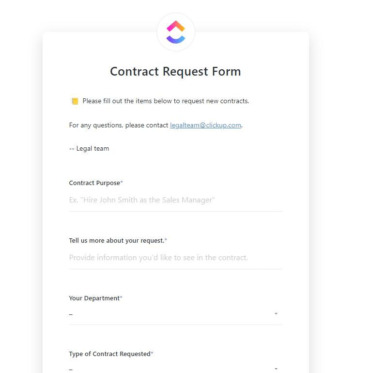 ClickUp Contract Management Template