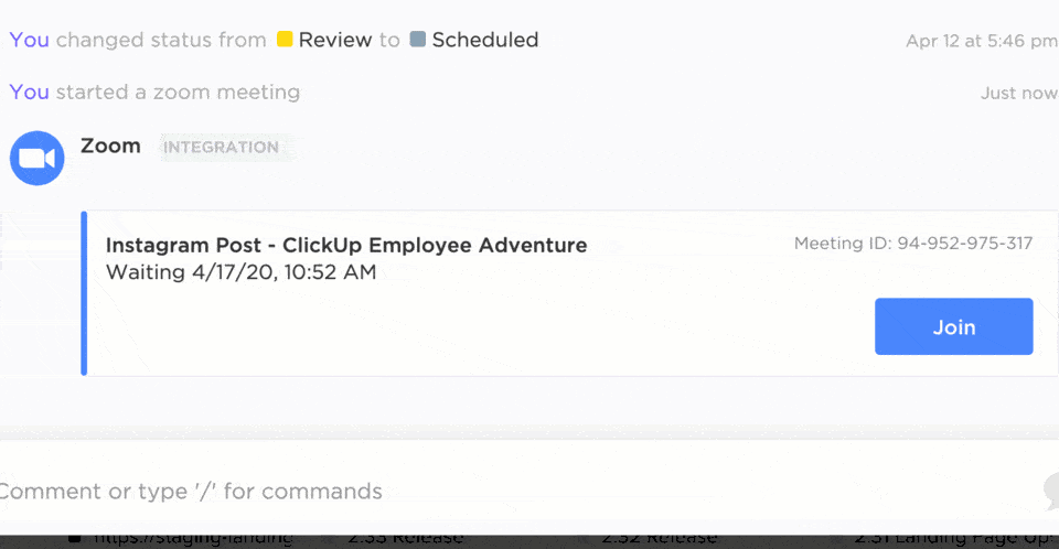 Clickup Zoom integration