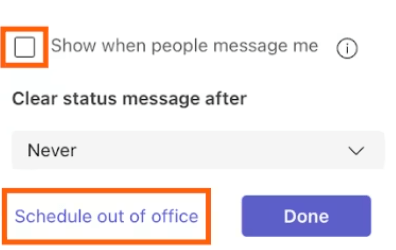 How to Set Out of Office in teams step 1