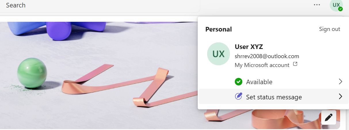 How to Set Out of Office in teams step 2