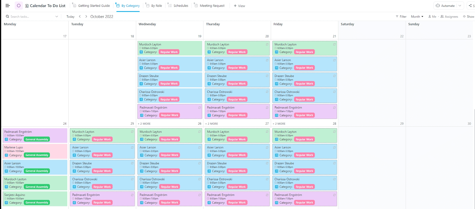 ClickUp Calendar To-Do List Template