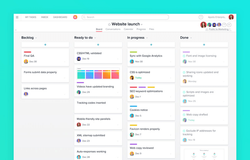 Asana: Kanban tool