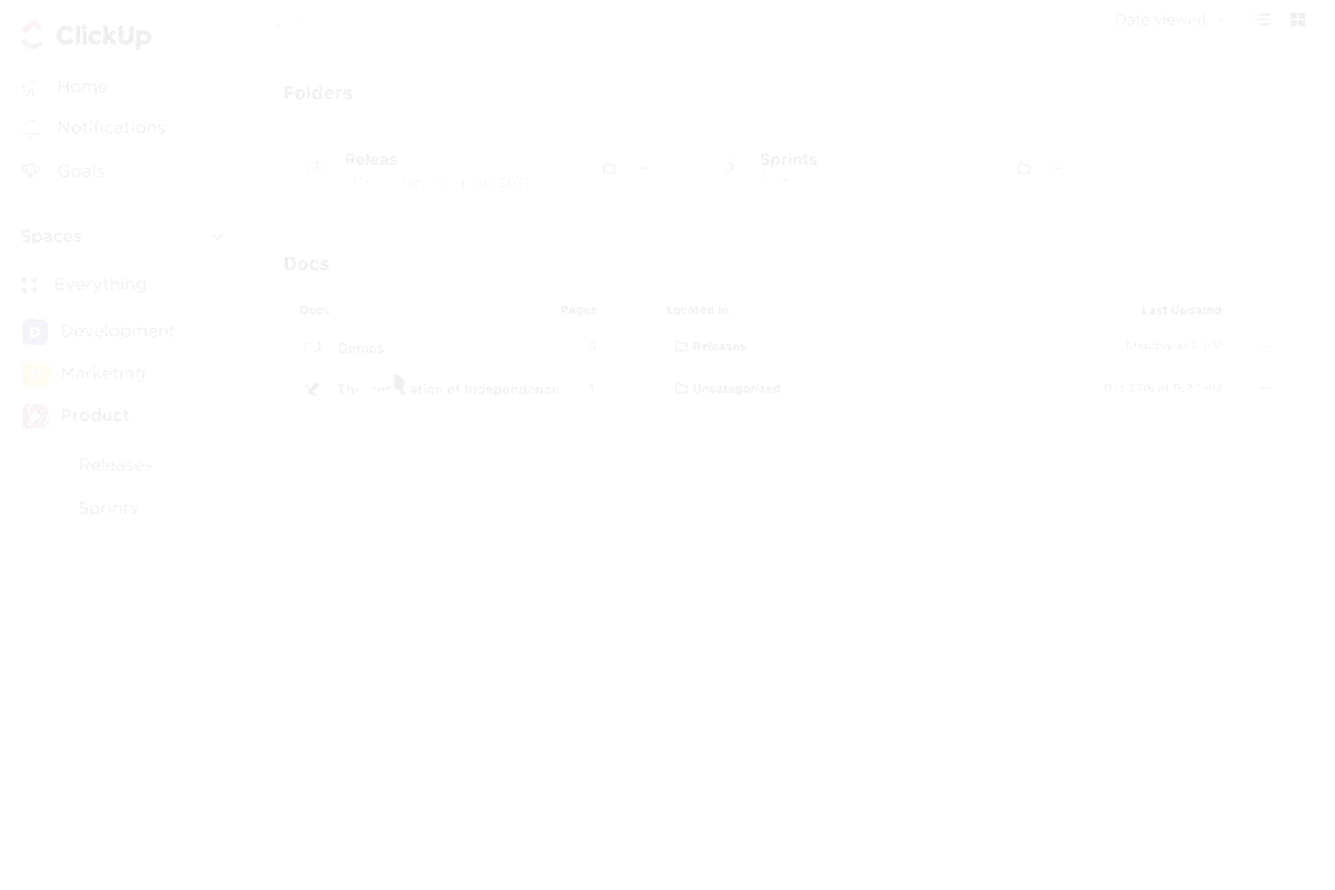 ClickUp Docs: using ai to write a business plan