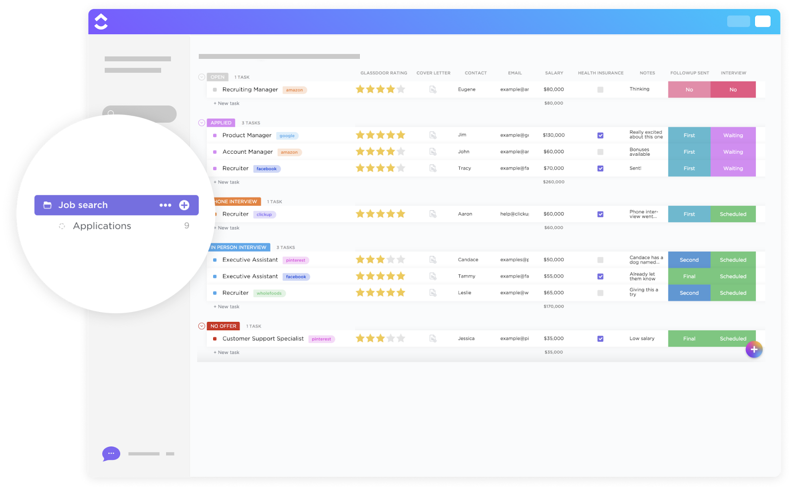 ClickUp Job Search Template 