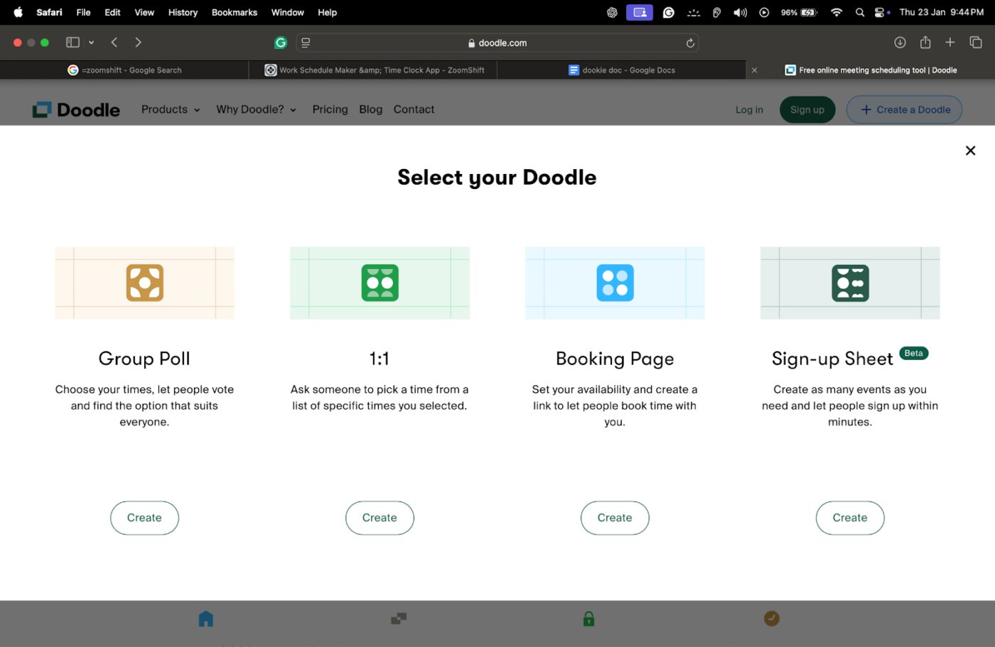 Doodle streamlines group scheduling by efficiently identifying common availability among participants. : schedule maker