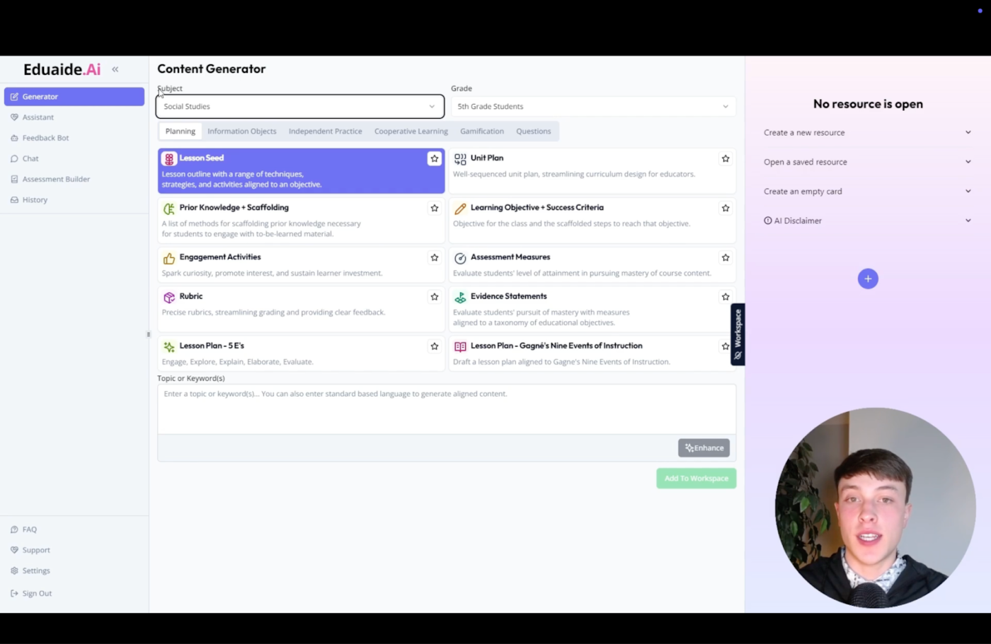 Eduaide.AI enhances lesson planning by adjusting content based on real-time student engagement.