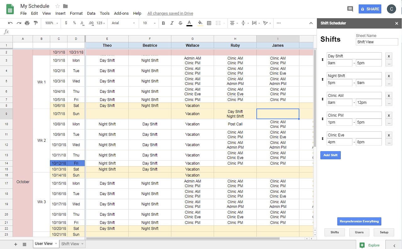 Google Sheets offers high customization for scheduling, allowing users to create schedules based on specific needs through custom formulas, conditional formatting, and data validation. : schedule maker