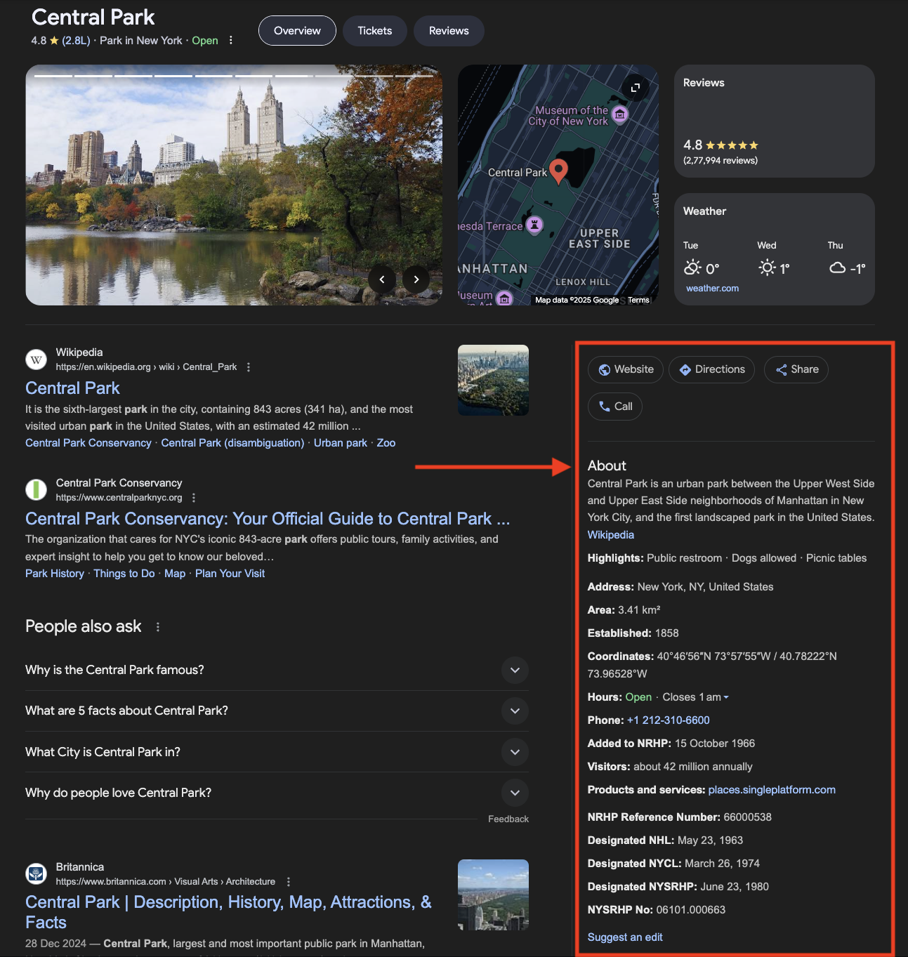 Google’s Knowledge Panel Example: Cognitive Search