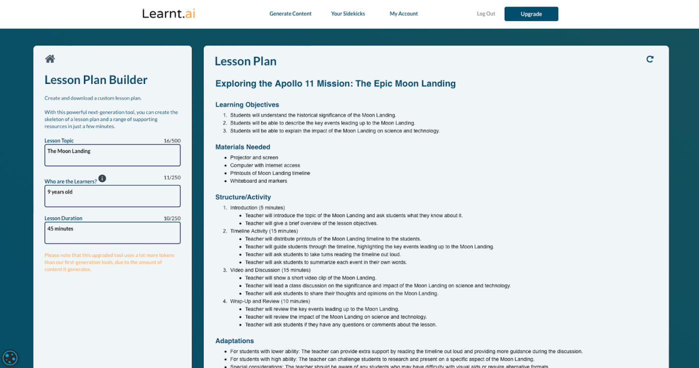 Learnt.ai: Free AI-powered tool