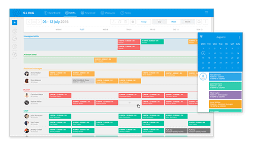 Sling provides a comprehensive solution for small businesses by integrating staff scheduling with built-in communication tools. : schedule maker