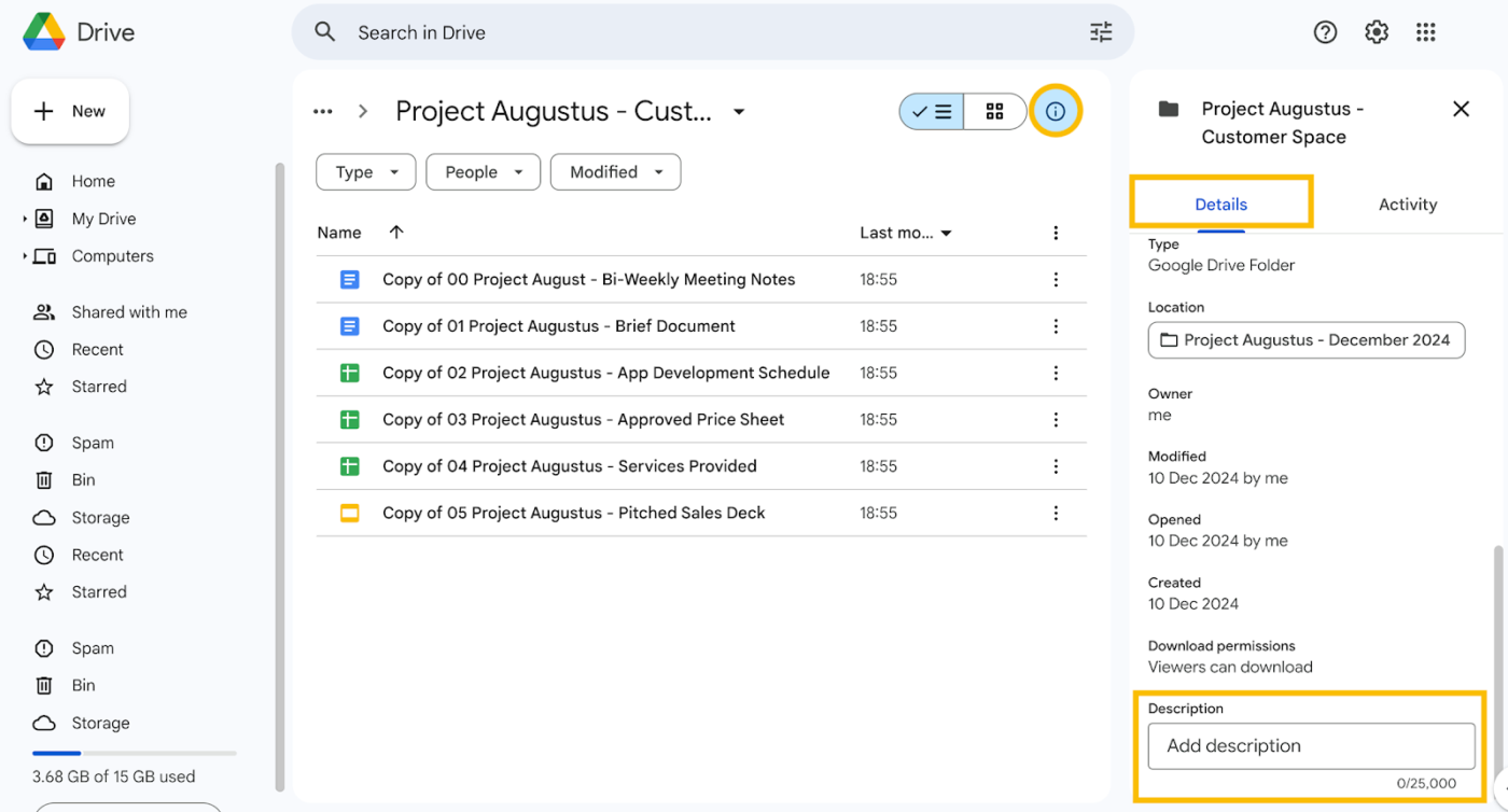 how to copy a folder in google drive: step 7.2