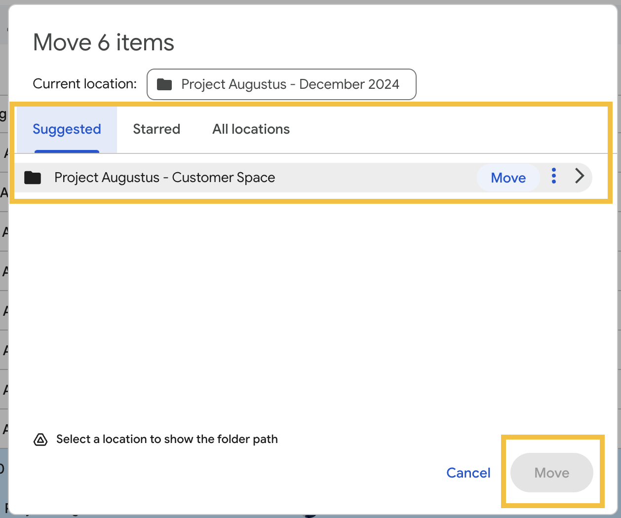 how to copy a folder in google drive: step 6.1
