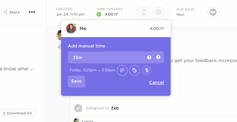 ClickUp Project Time Tracking 