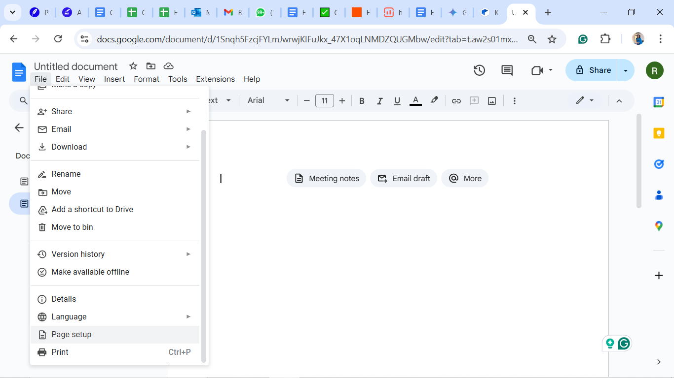 Adjust margins using Page Setup: How to Adjust Margins in Google Docs