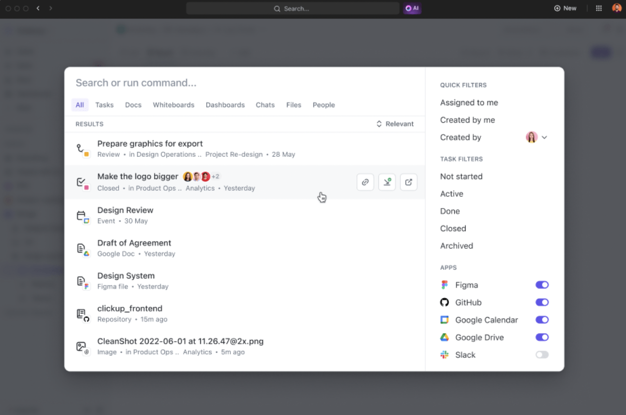 ClickUp's Connected Search: Intelligent Search